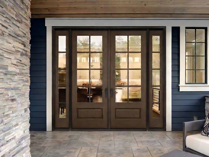 Traditional wood entry door